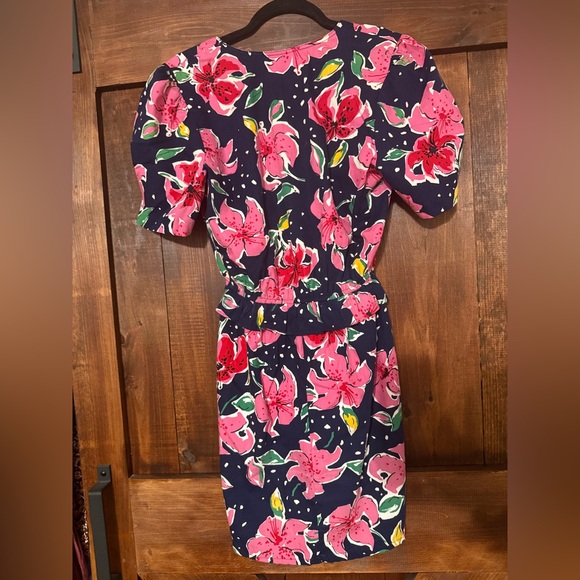 Reformation Floral Dress - Pink and Navy - Picture 2 of 13